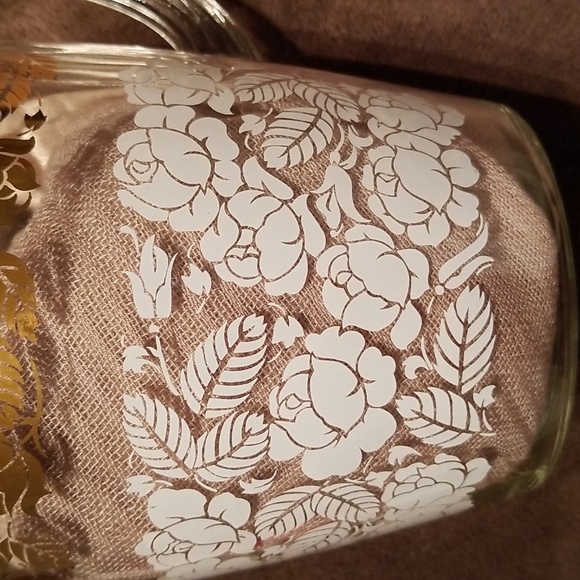 Vintage MCM Water Juice Pitcher / White & Gold Floral Pattern - Picture 6 of 17
